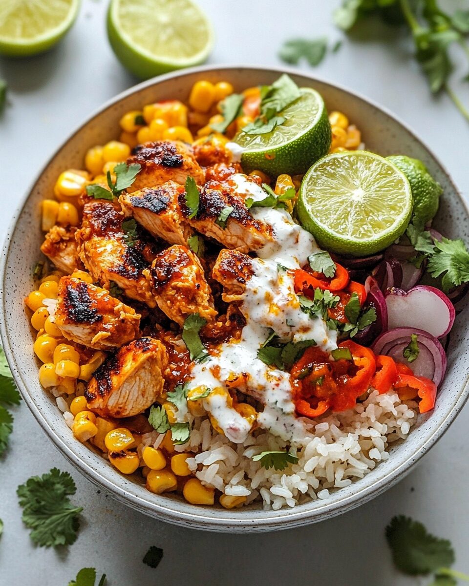 Mexican Street Corn Chicken Rice Bowl