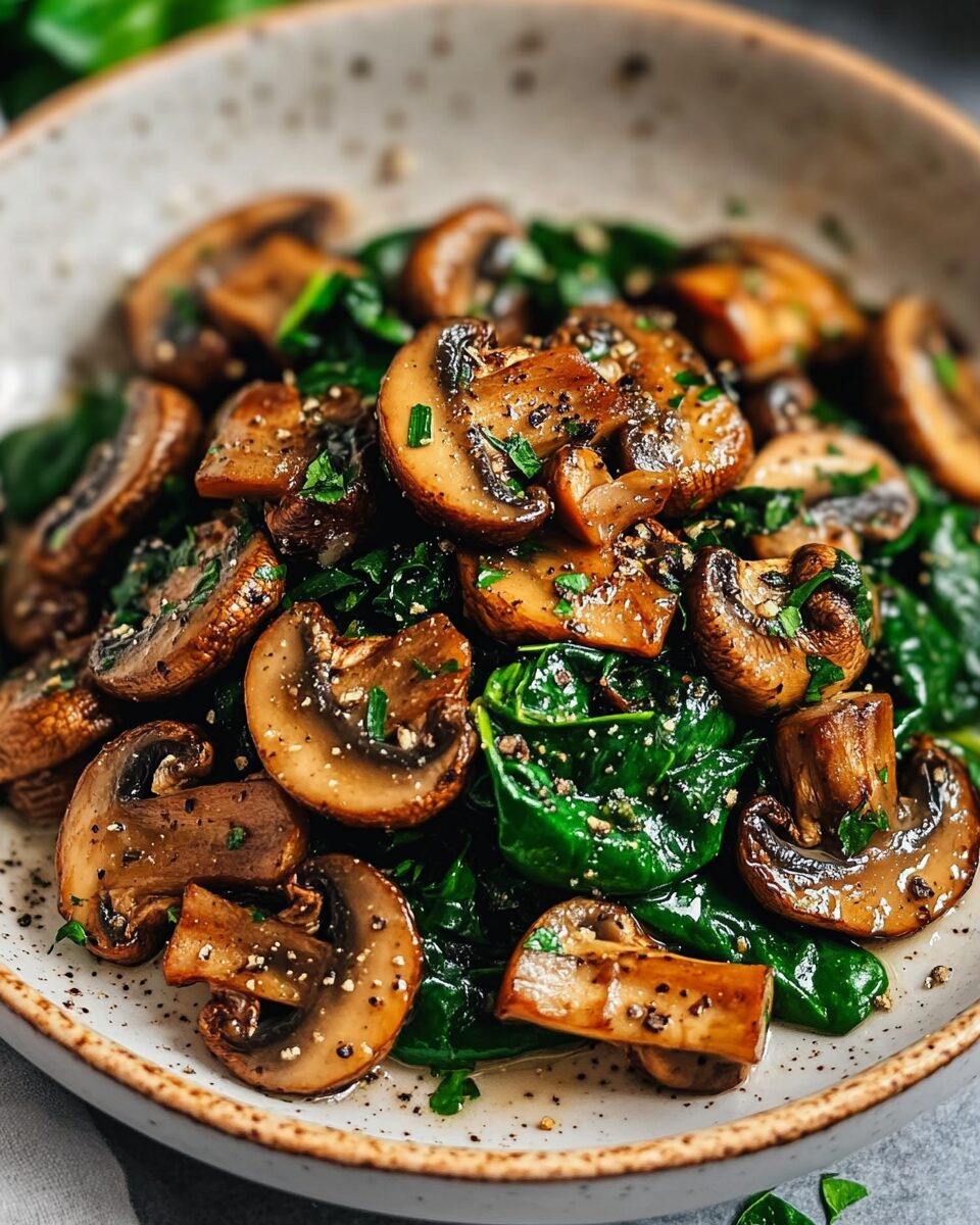 Sautéed Mushrooms with Spinach