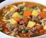Slow Cooker Beef Vegetable Noodle Soup