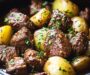 Slow Cooker Garlic Butter Beef Bites & Potatoes