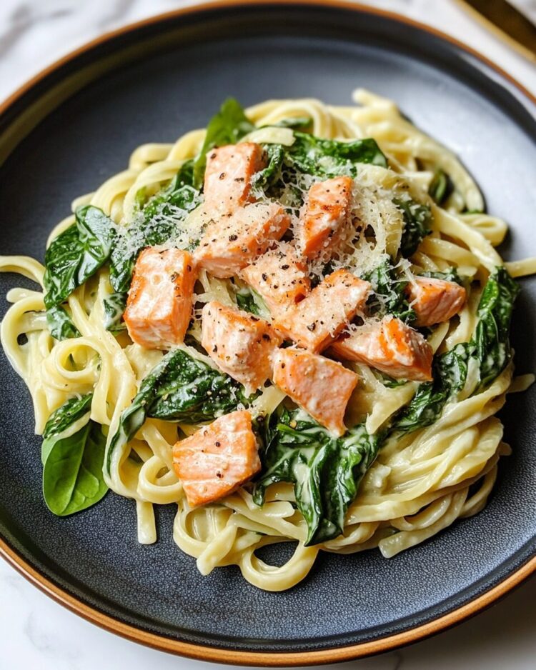 Spinach Salmon Pasta – Recipessin