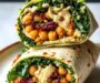 Spicy Chickpea Caesar Kale Wraps