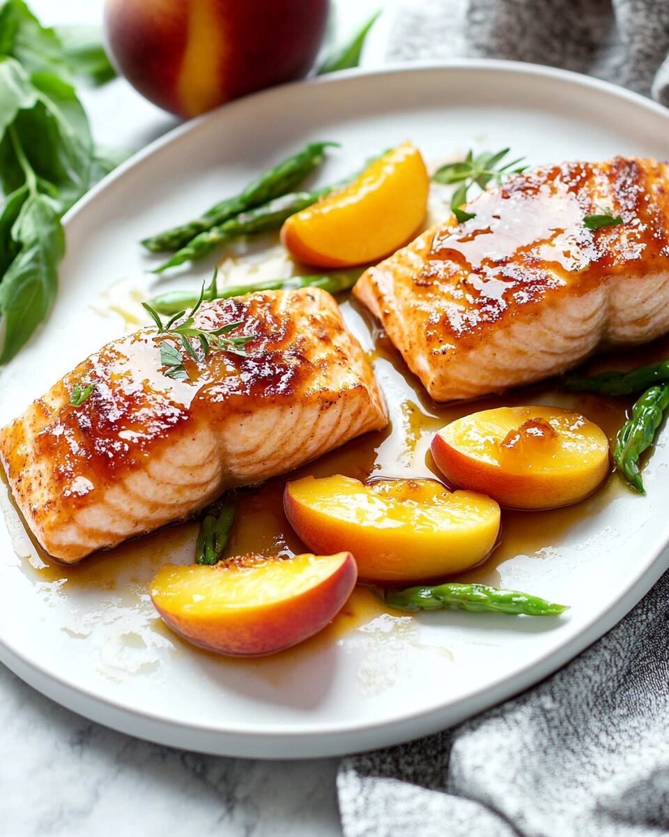 Bourbon Peach Glazed Salmon