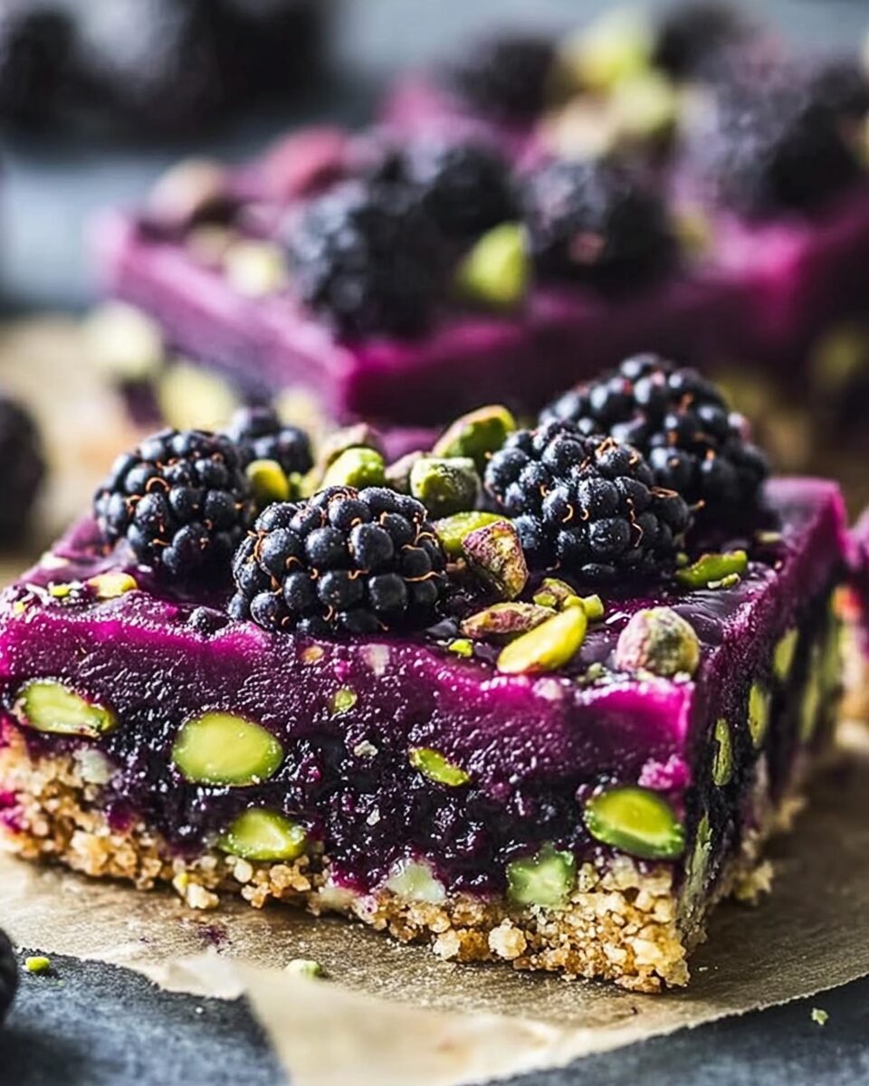 Blackberry Pistachio Dream Bars