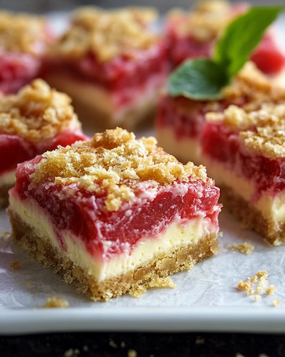 Rhubarb Cheesecake Squares