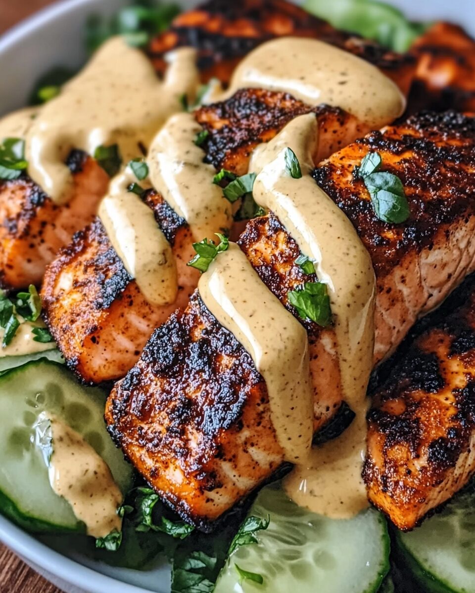 Blackened Salmon with Creamy Dijon Sauce