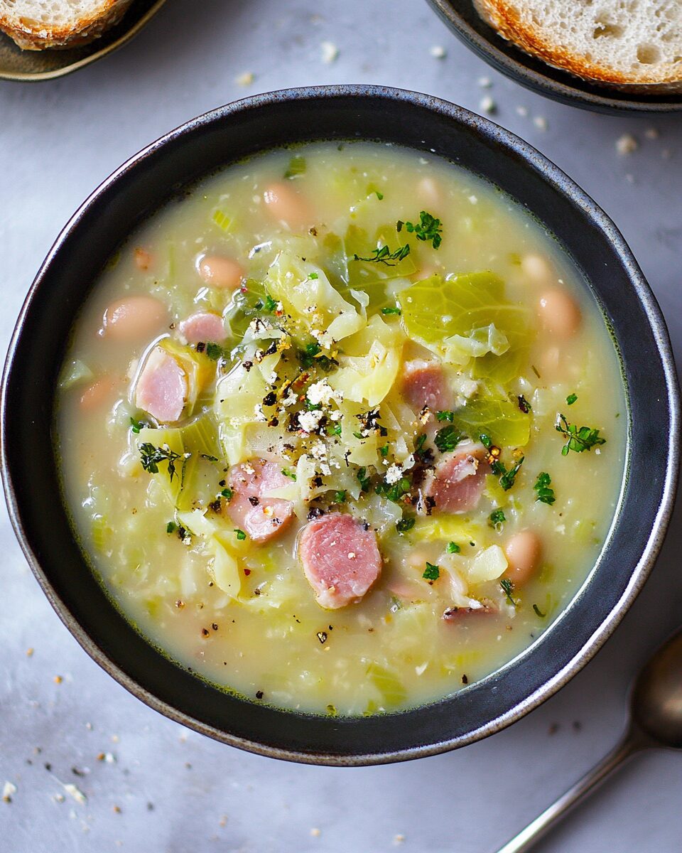 Ham & Butter Bean Soup with Savoy Cabbage