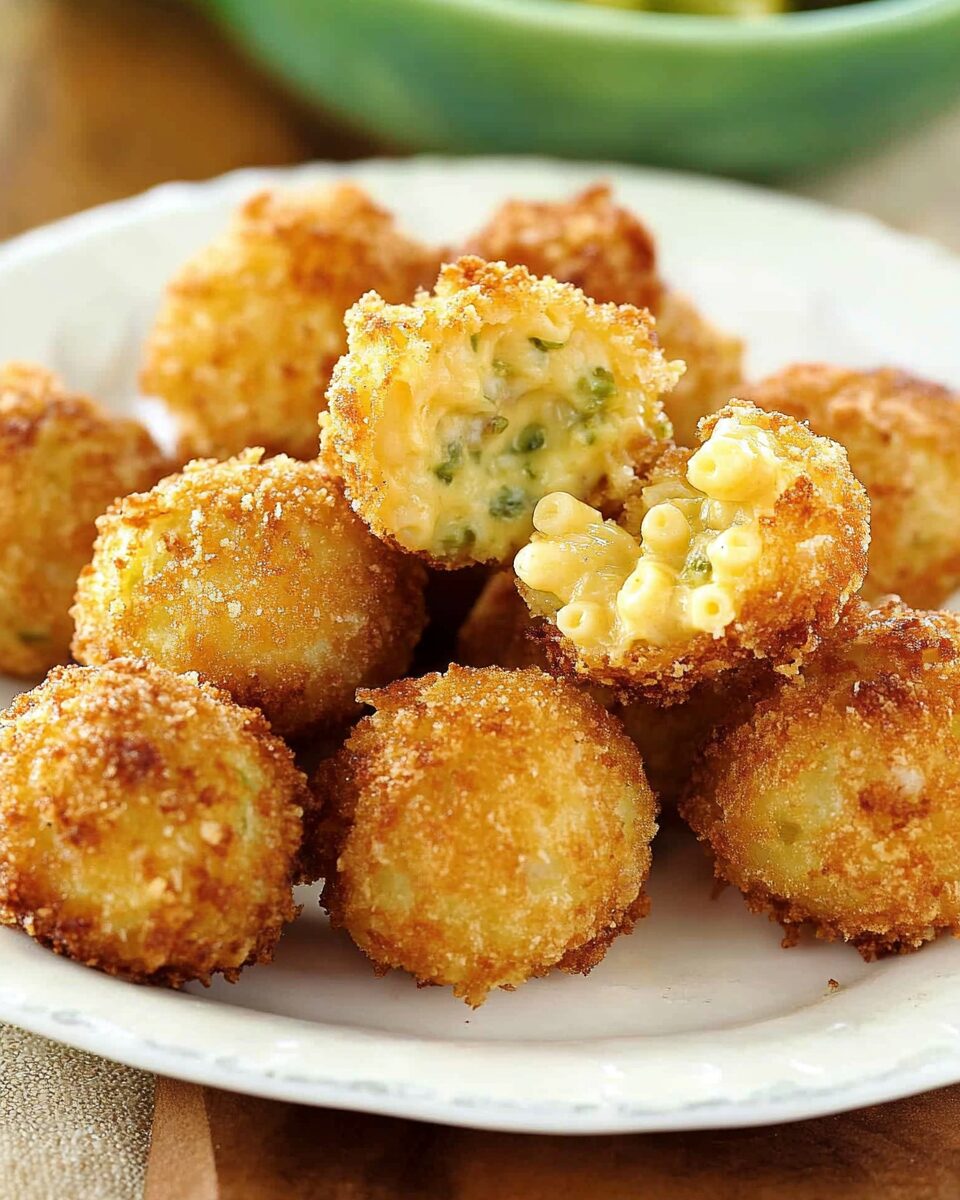 Fried Salsa Verde Macaroni Cheese Balls