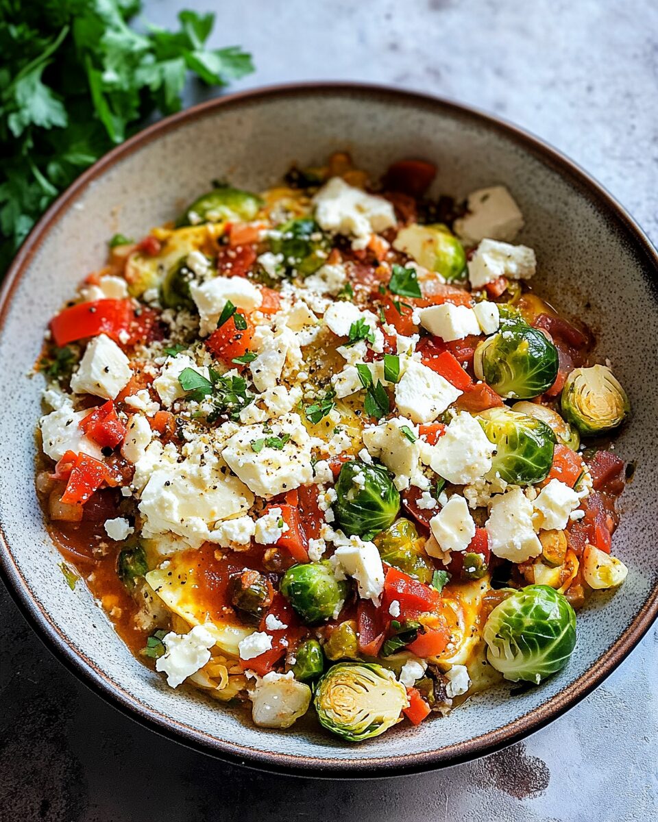Shakshuka with Brussels Sprouts and Feta