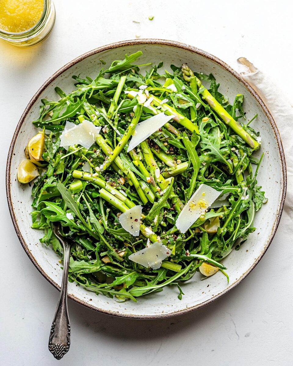 Shaved Asparagus Arugula Salad