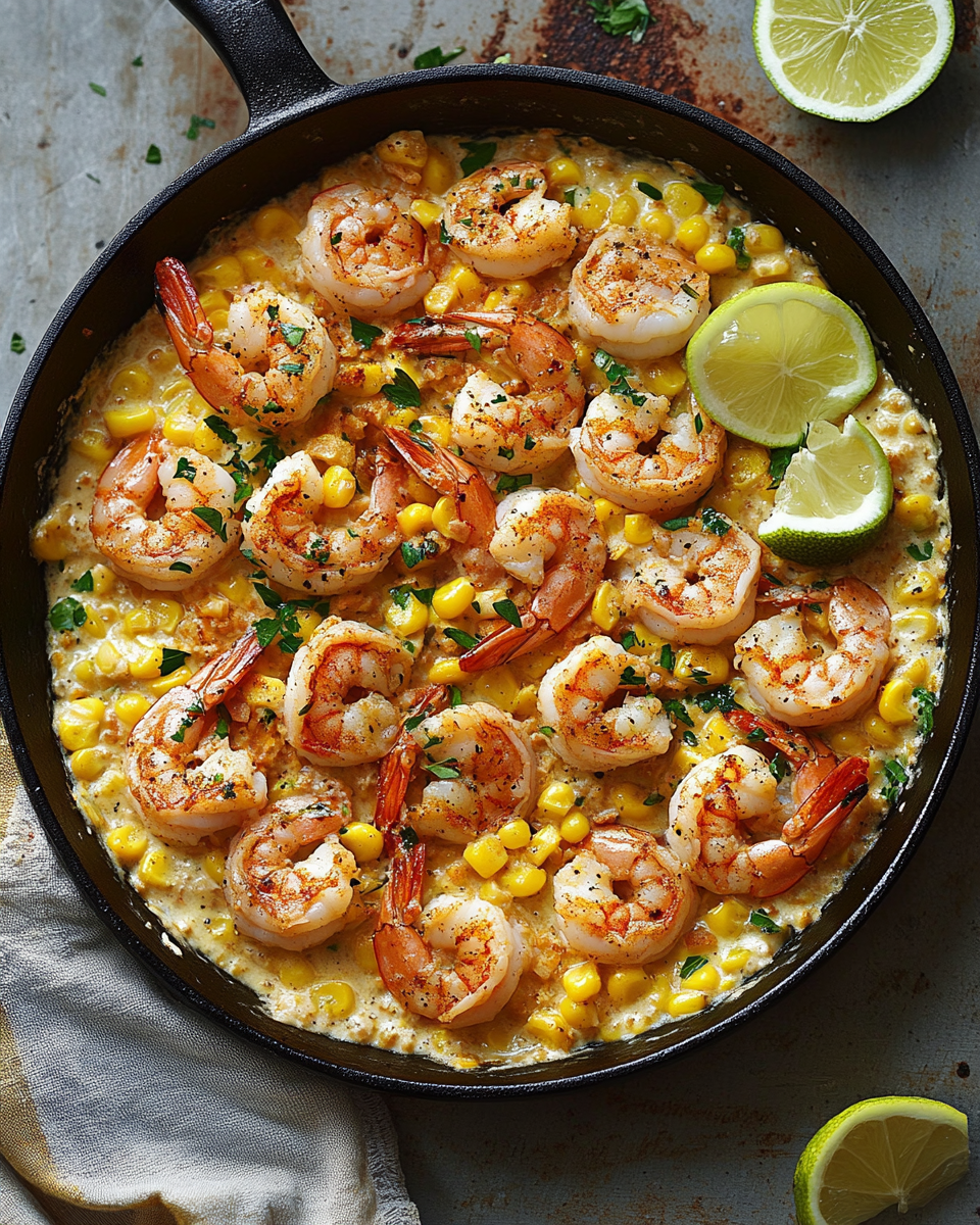 Shrimp and Creamed Corn Skillet