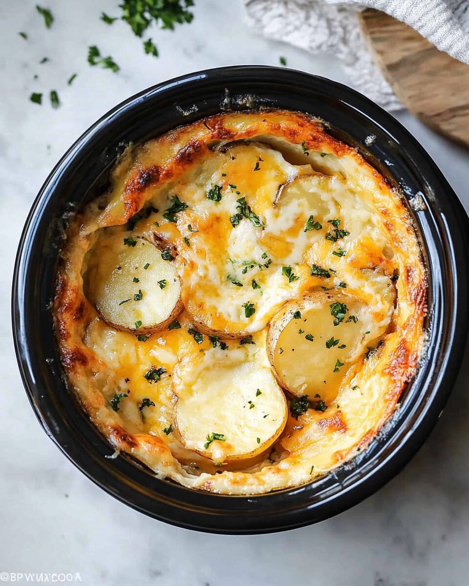 Crock Pot Cheesy Scalloped Potatoes
