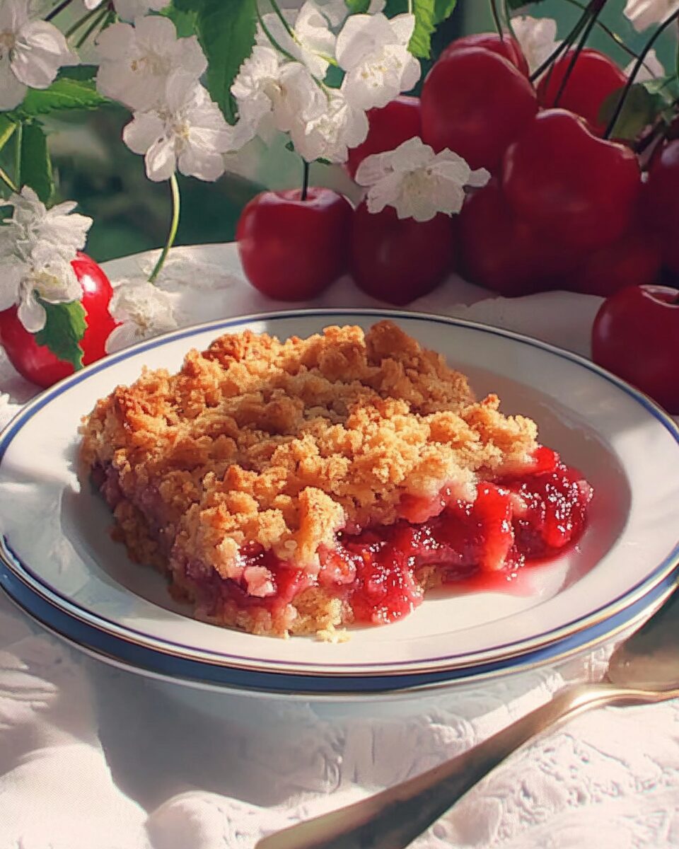 Cherry Rhubarb Crisp
