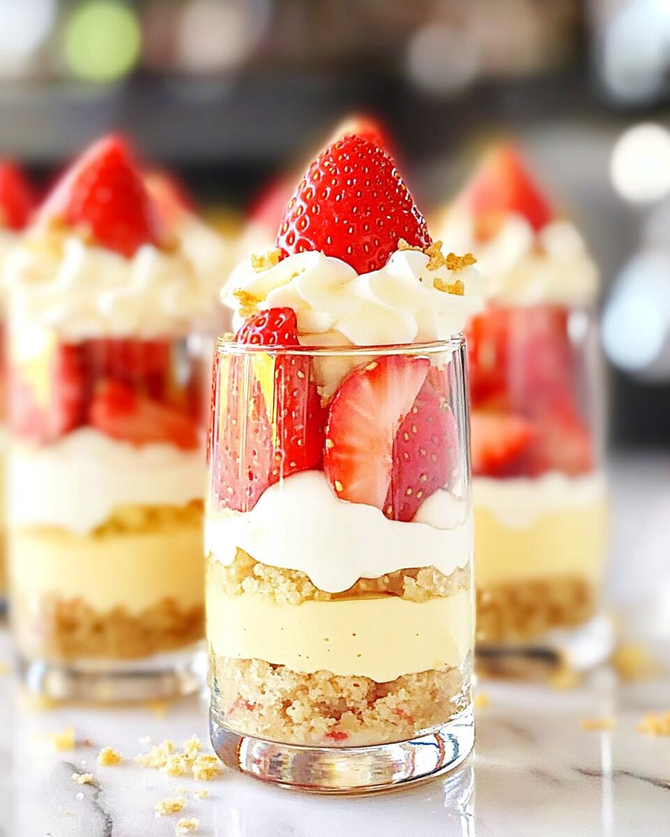 Mini Strawberry Champagne Cheesecake Trifles