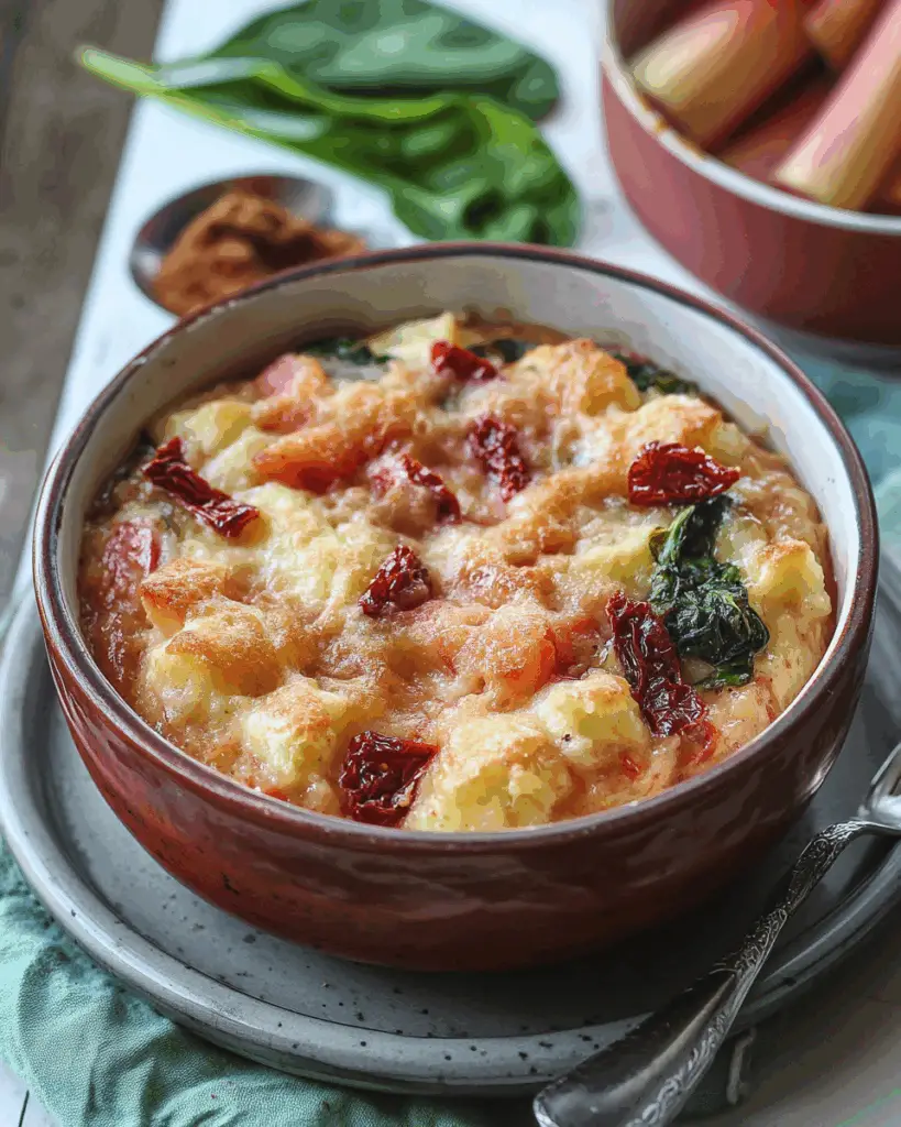 Baked Sticky Rhubarb Pudding