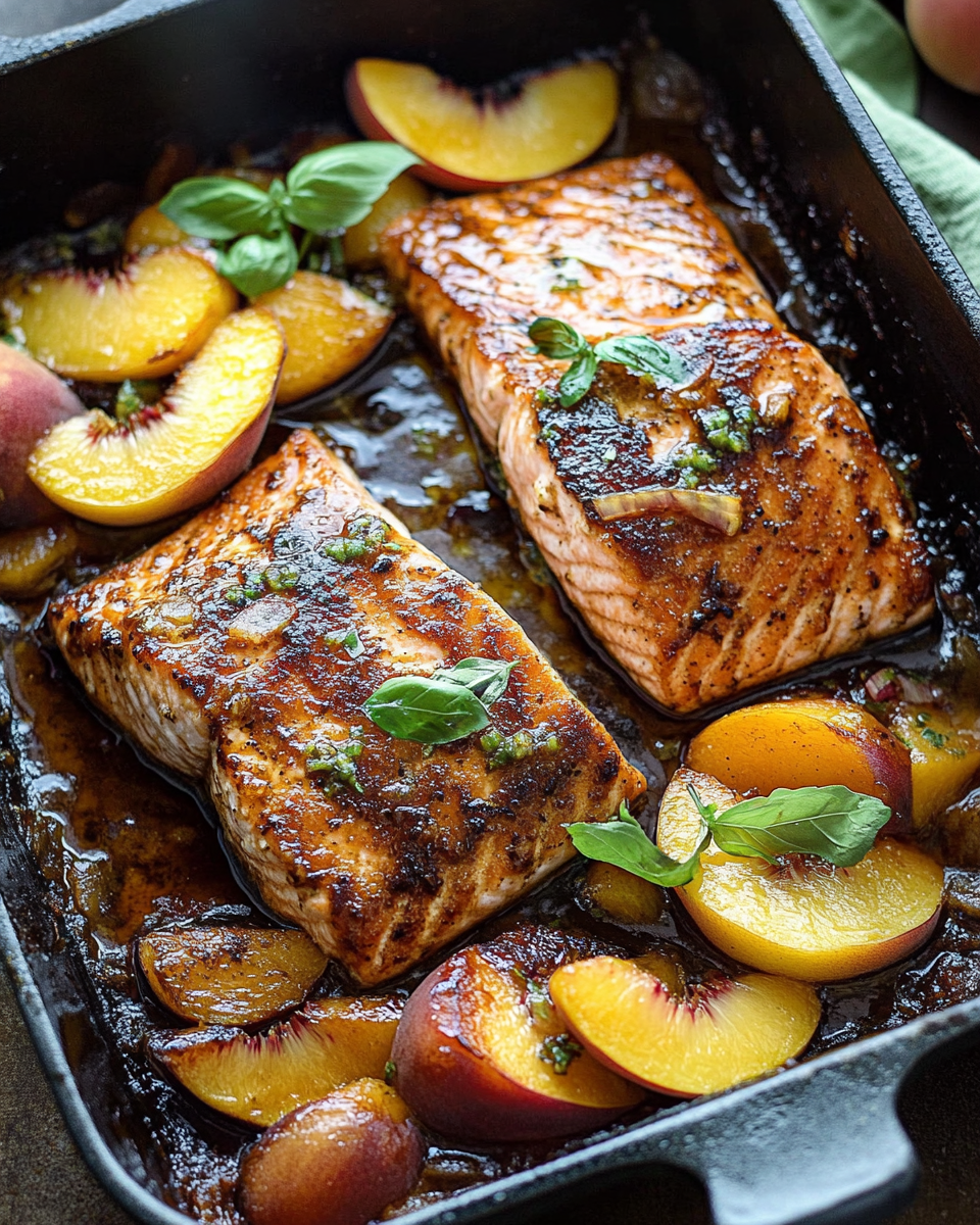Bourbon Peach Roasted Salmon