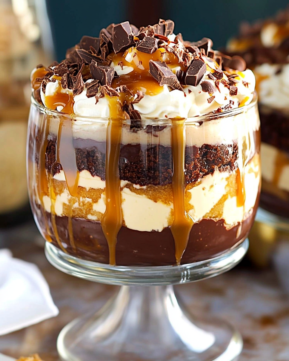 Chocolate Caramel Toffee Cake Trifles
