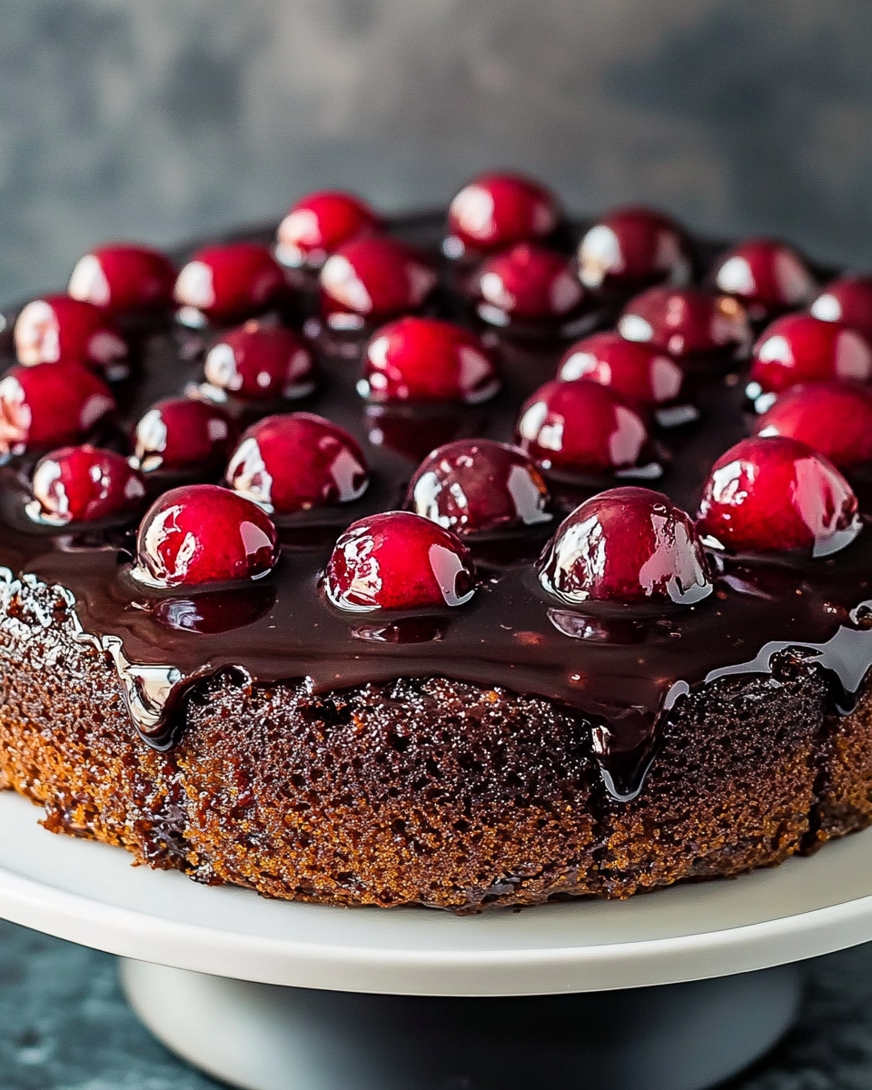 Chocolate Cherry Upside-Down Cake
