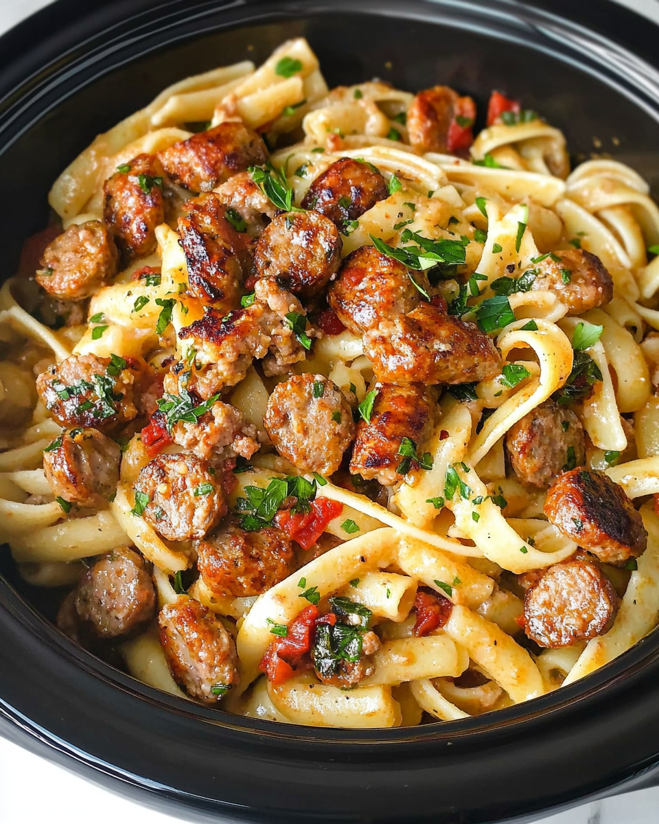 Crock Pot Sausage Pasta