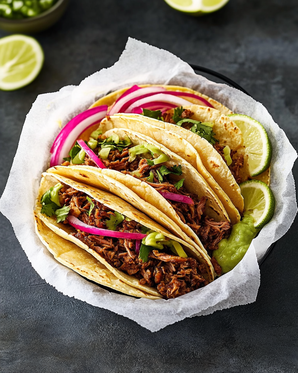 Honey Chipotle Shredded Beef Tacos