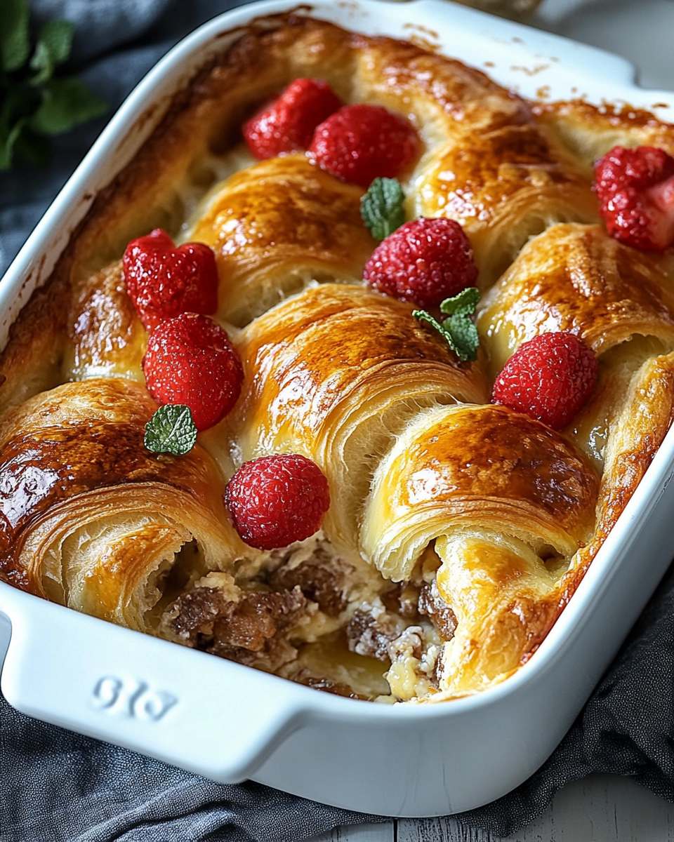 Overnight Croissant Breakfast Bake