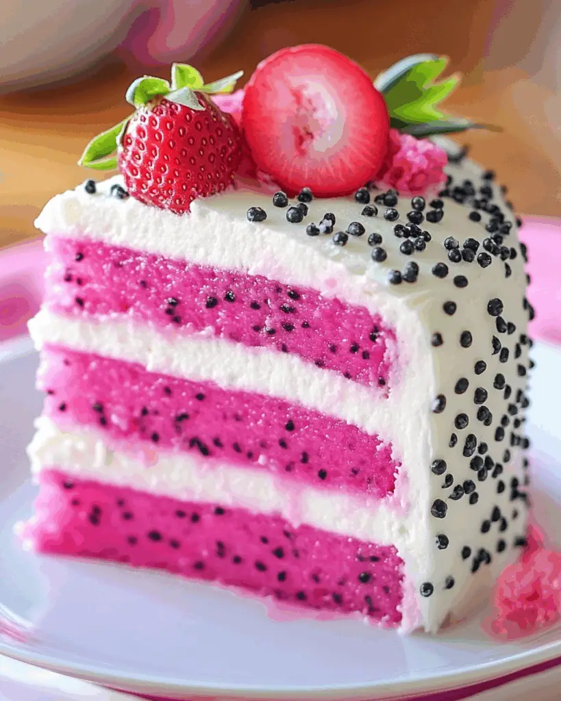 Pink Dragon Fruit Layer Cake