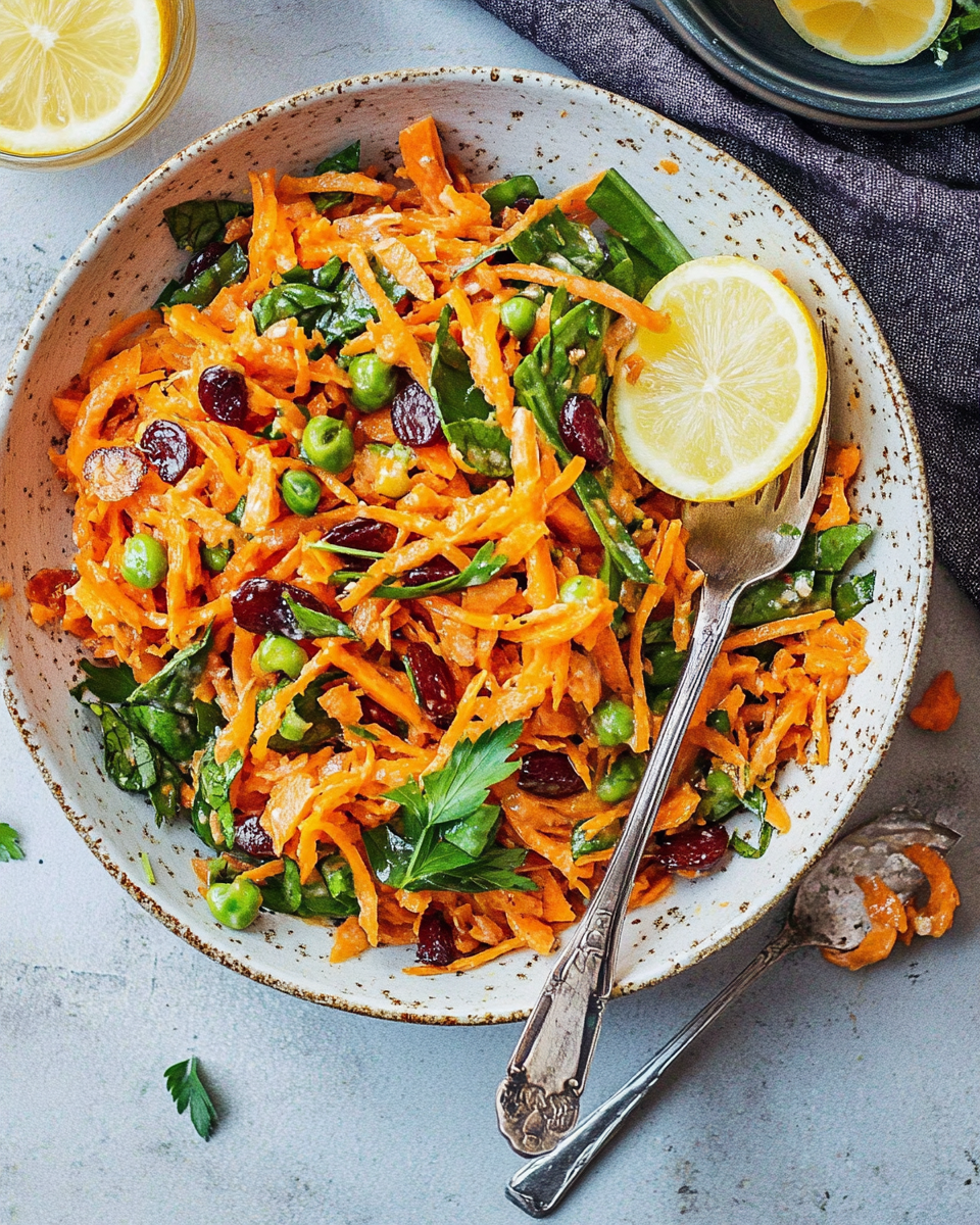 Shredded Carrot Salad with Honey-Lemon Dressing