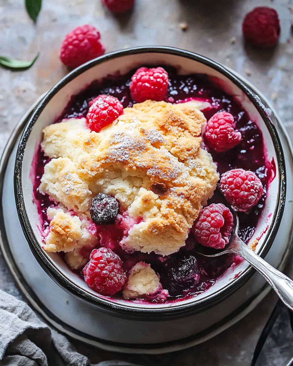 Peach Raspberry Cobbler