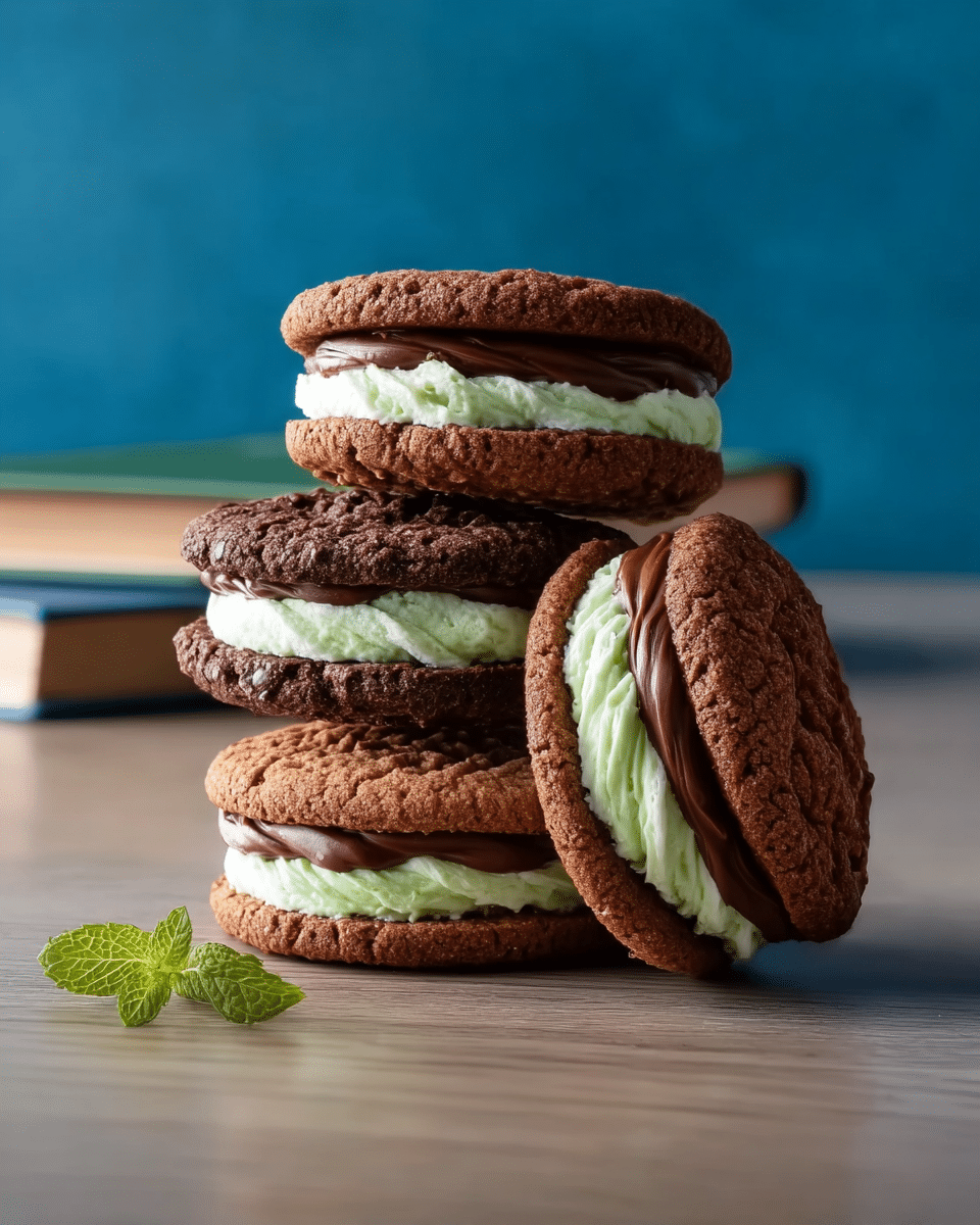 Chocolate Mint Cookie Sandwiches