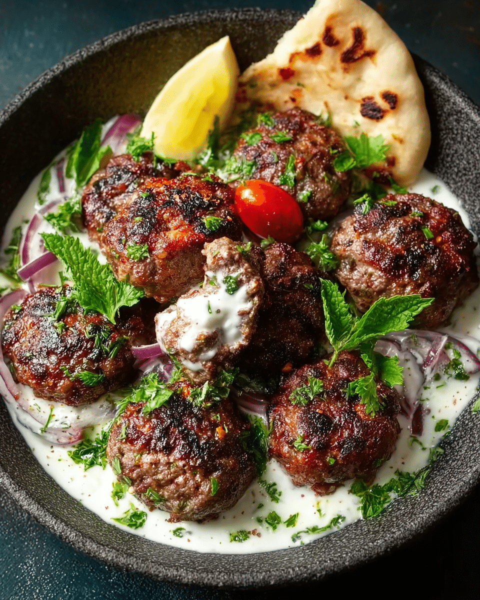 Easy Beef Kofta with Garlic Yogurt Sauce