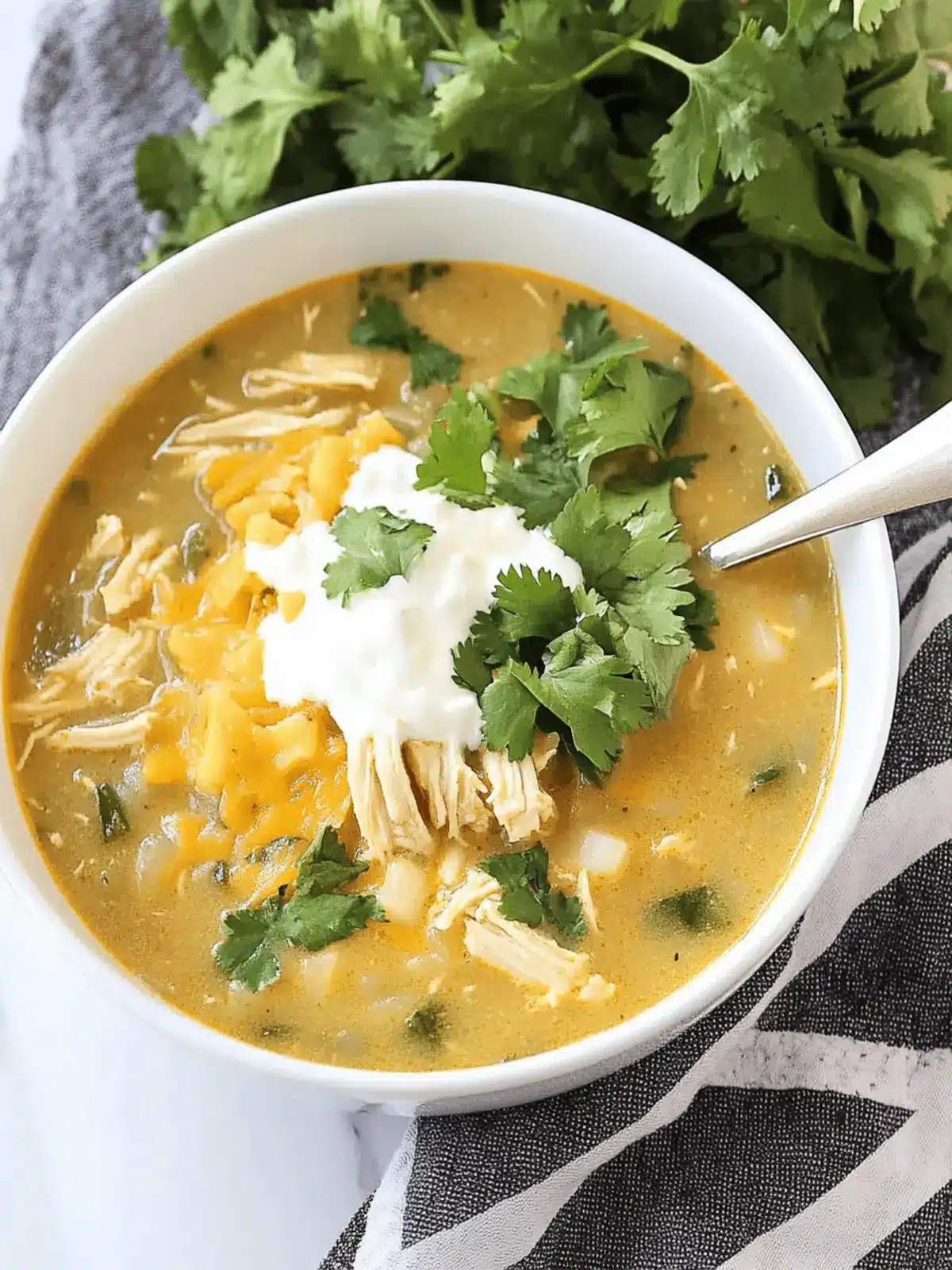 Green Chile Chicken Enchilada Soup