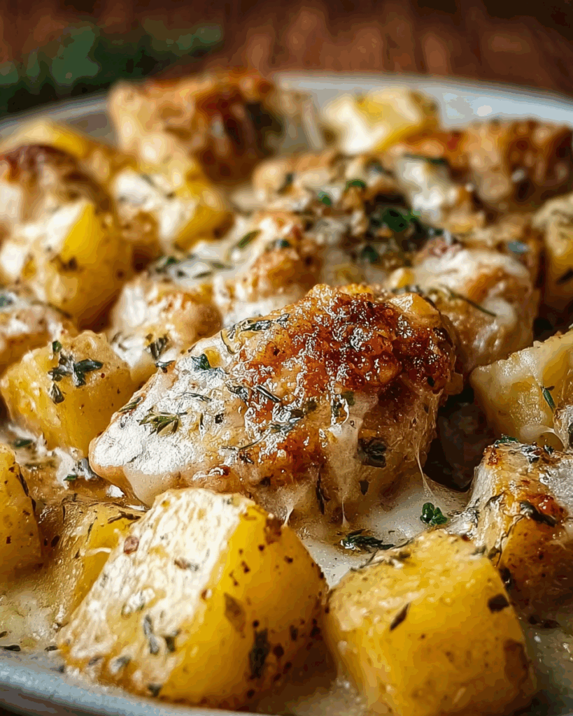Garlic Parmesan Crockpot Chicken and Potatoes