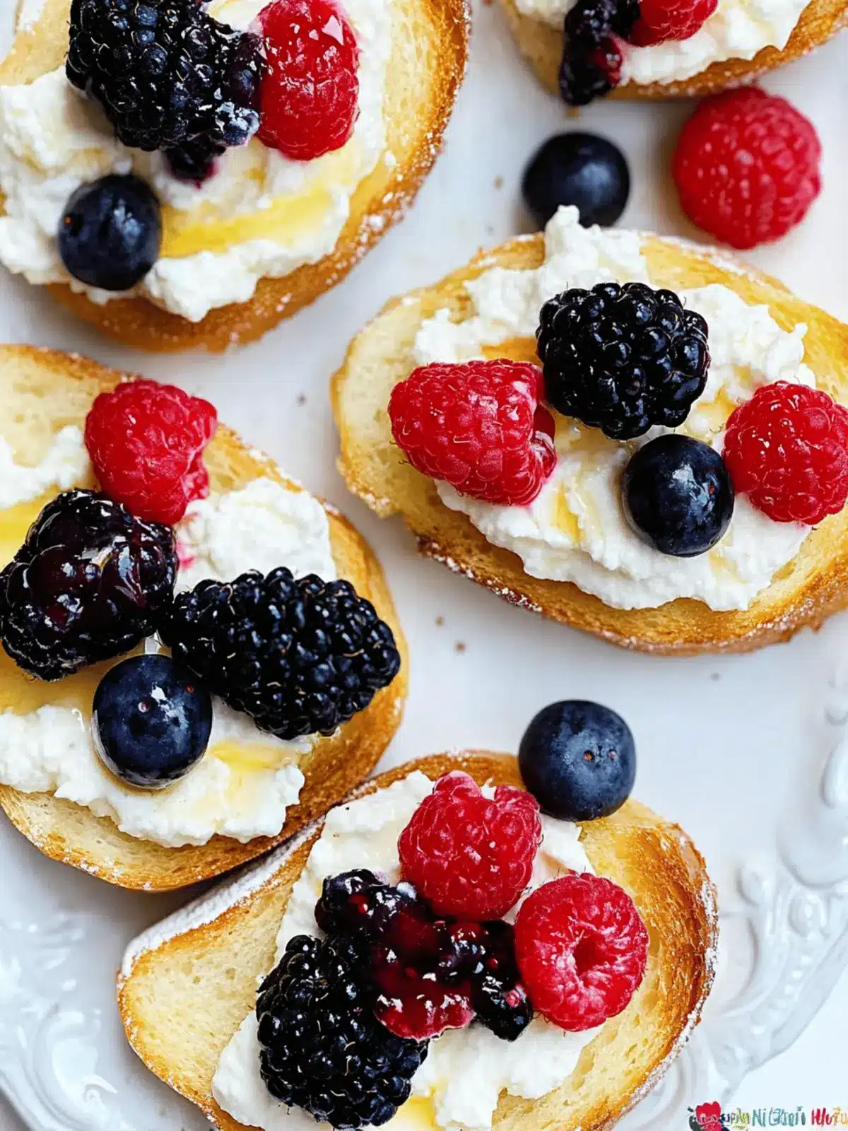 Ricotta Crostini with Summer Berries and Honey Bliss