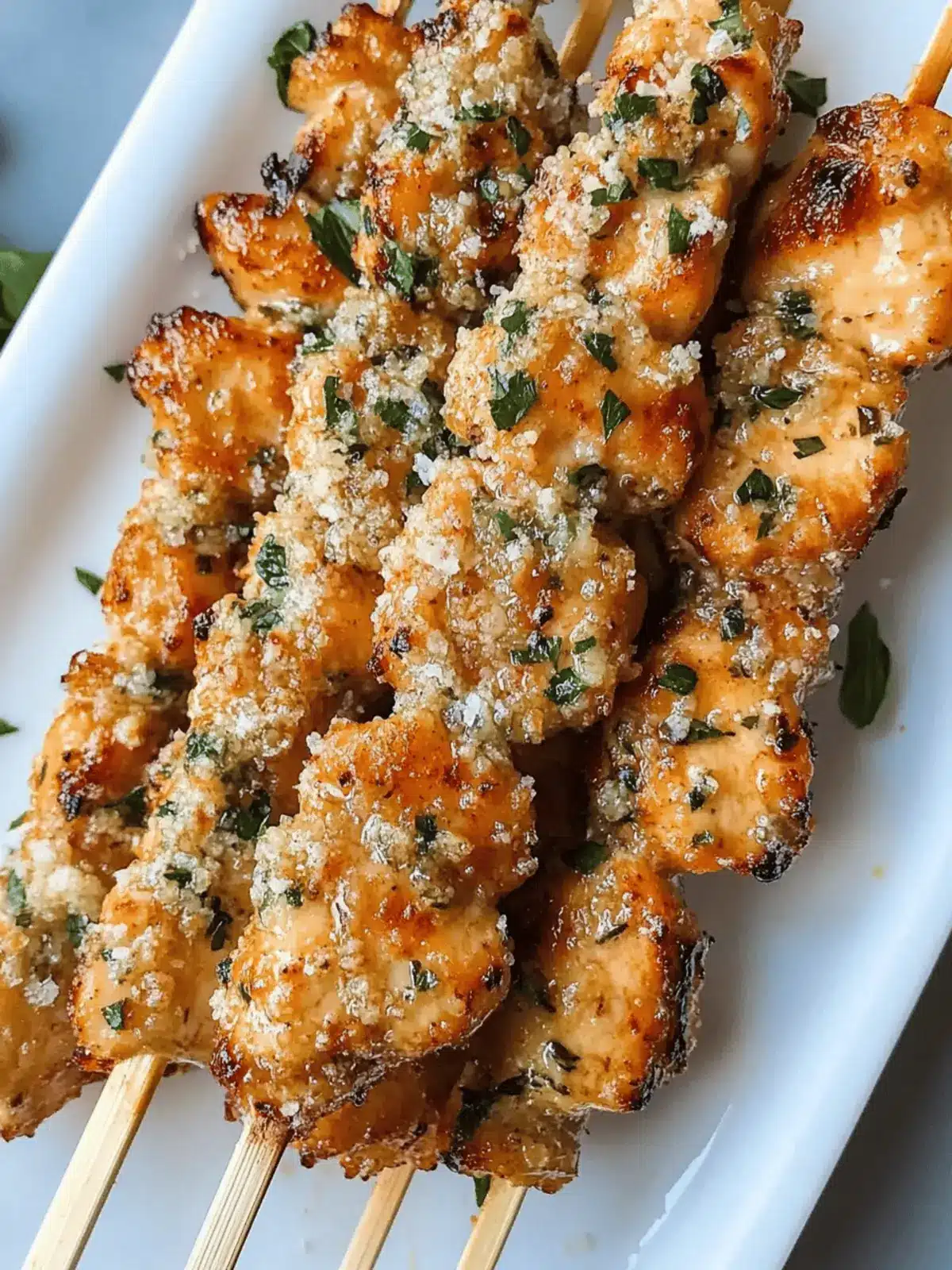 Ranch Garlic Parmesan Chicken Skewers