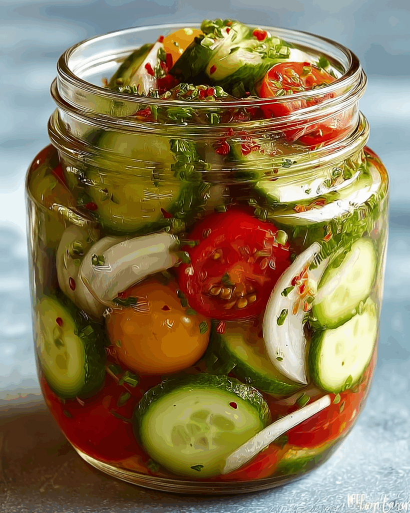 Marinated Cucumbers, Onions, and Tomatoes