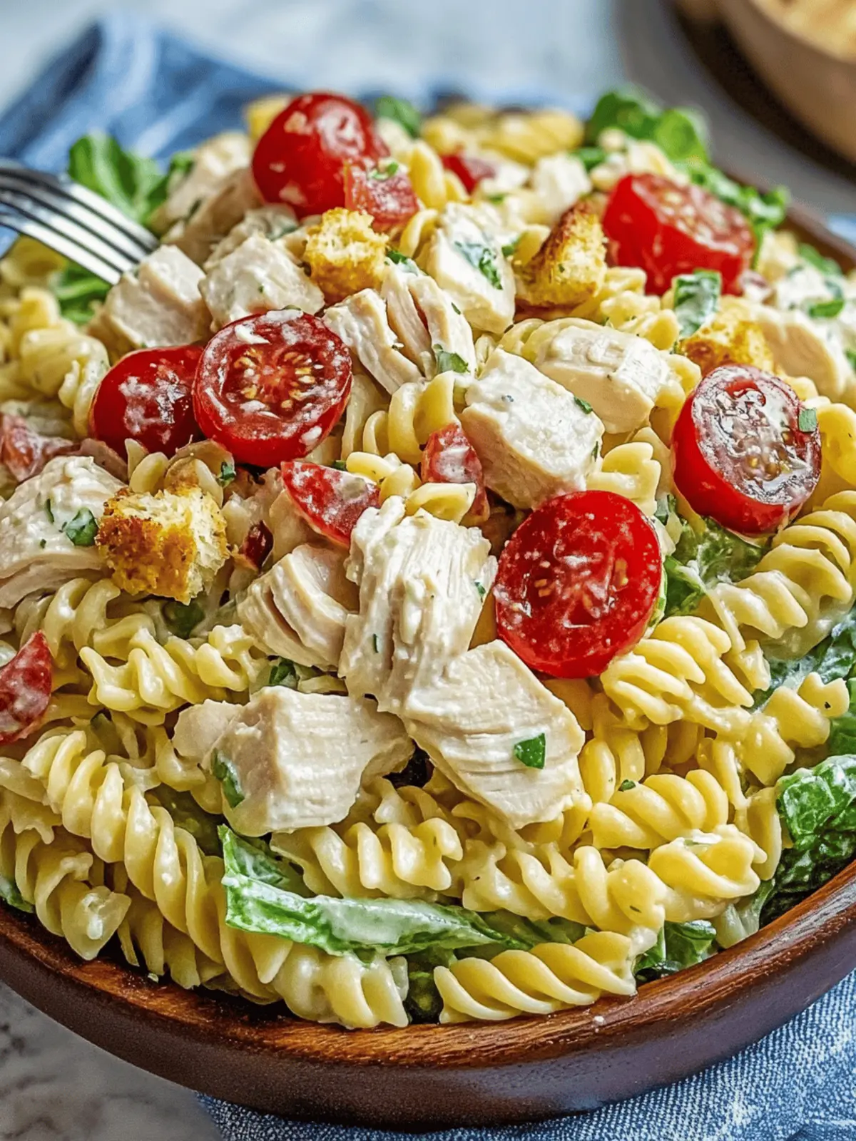 Easy Chicken Club Pasta Salad