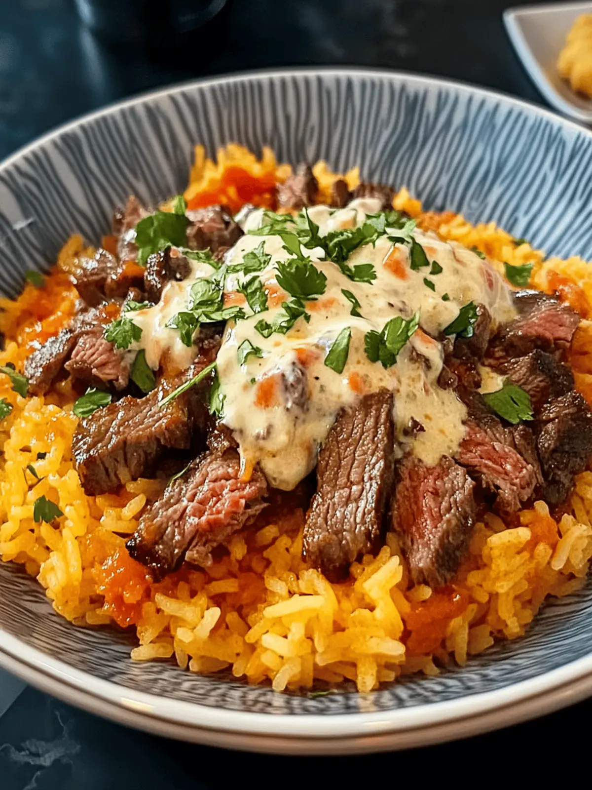 Steak Queso Rice