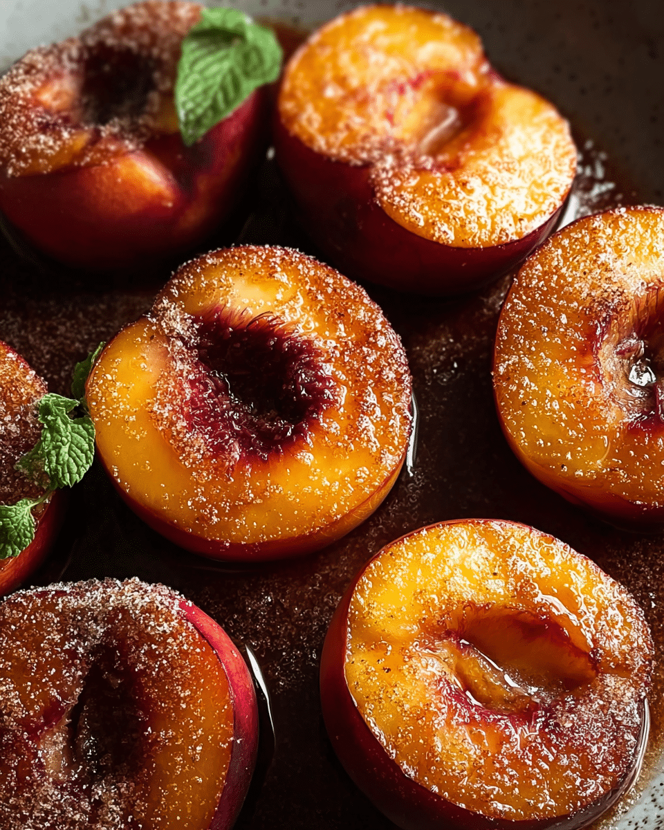 Cinnamon Sugar Baked Peaches