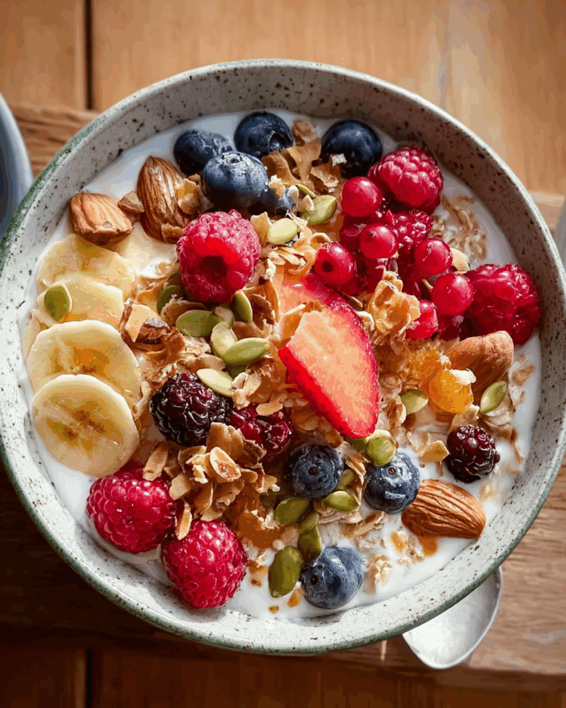 Healthy Morning Muesli with Fresh Fruits
