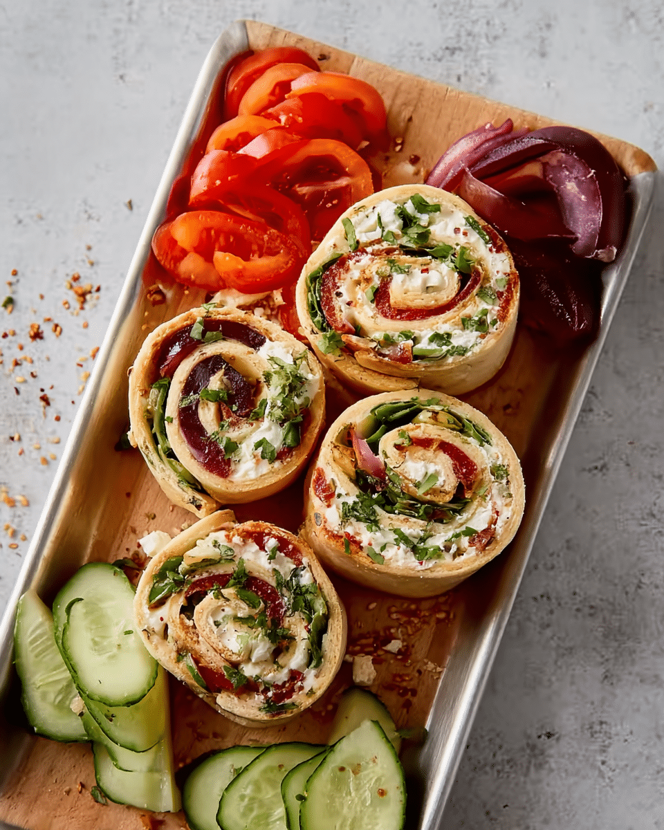 Mediterranean Veggie Pinwheels