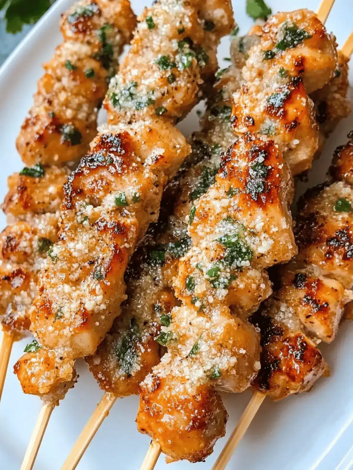 Ranch Garlic Parmesan Chicken Skewers