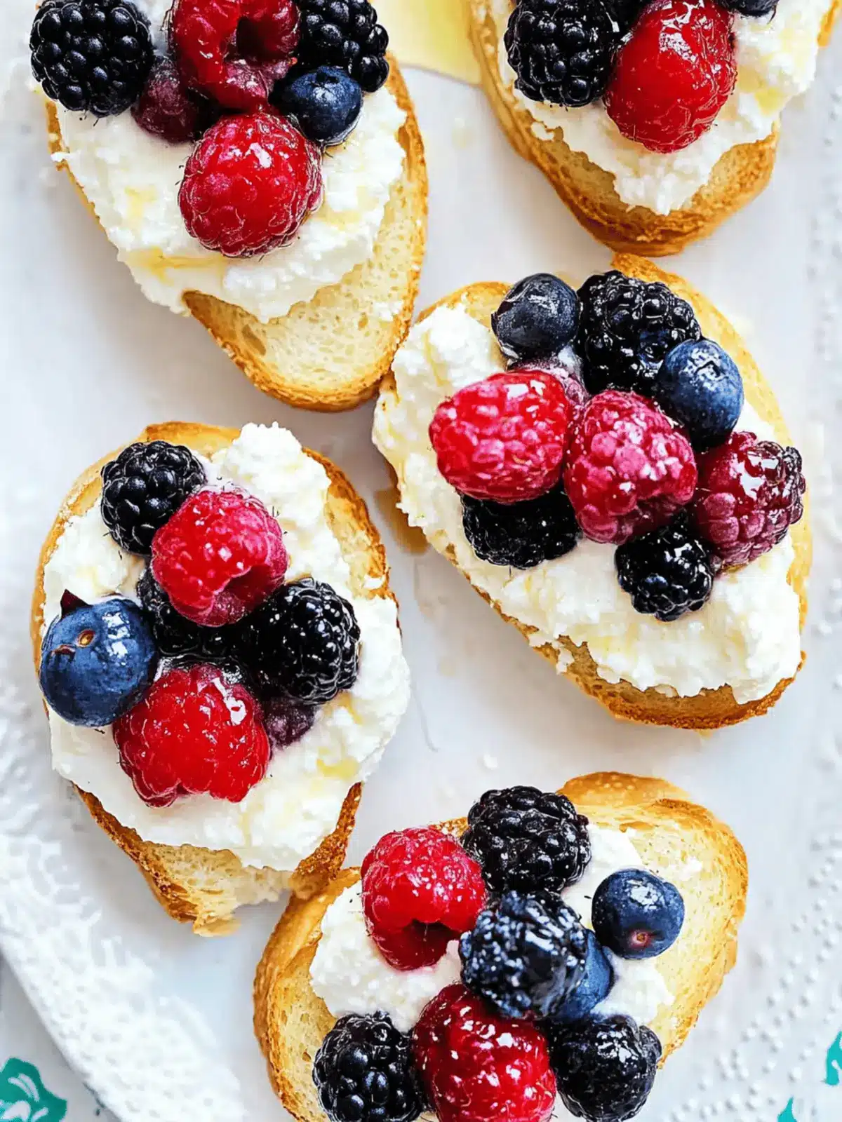 Ricotta Crostini with Summer Berries and Honey Bliss