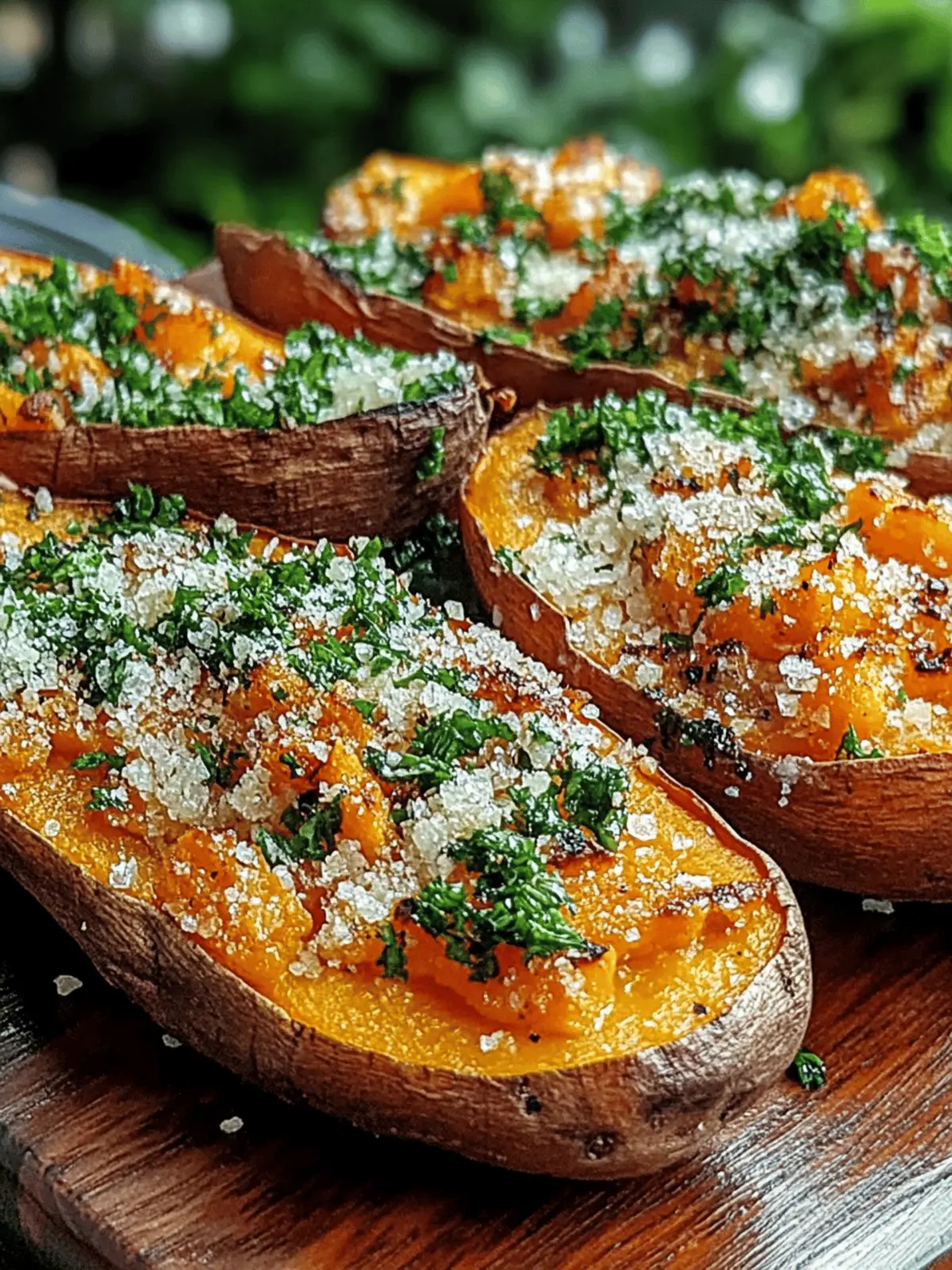 Garlic Parmesan Sweet Potato Wedges