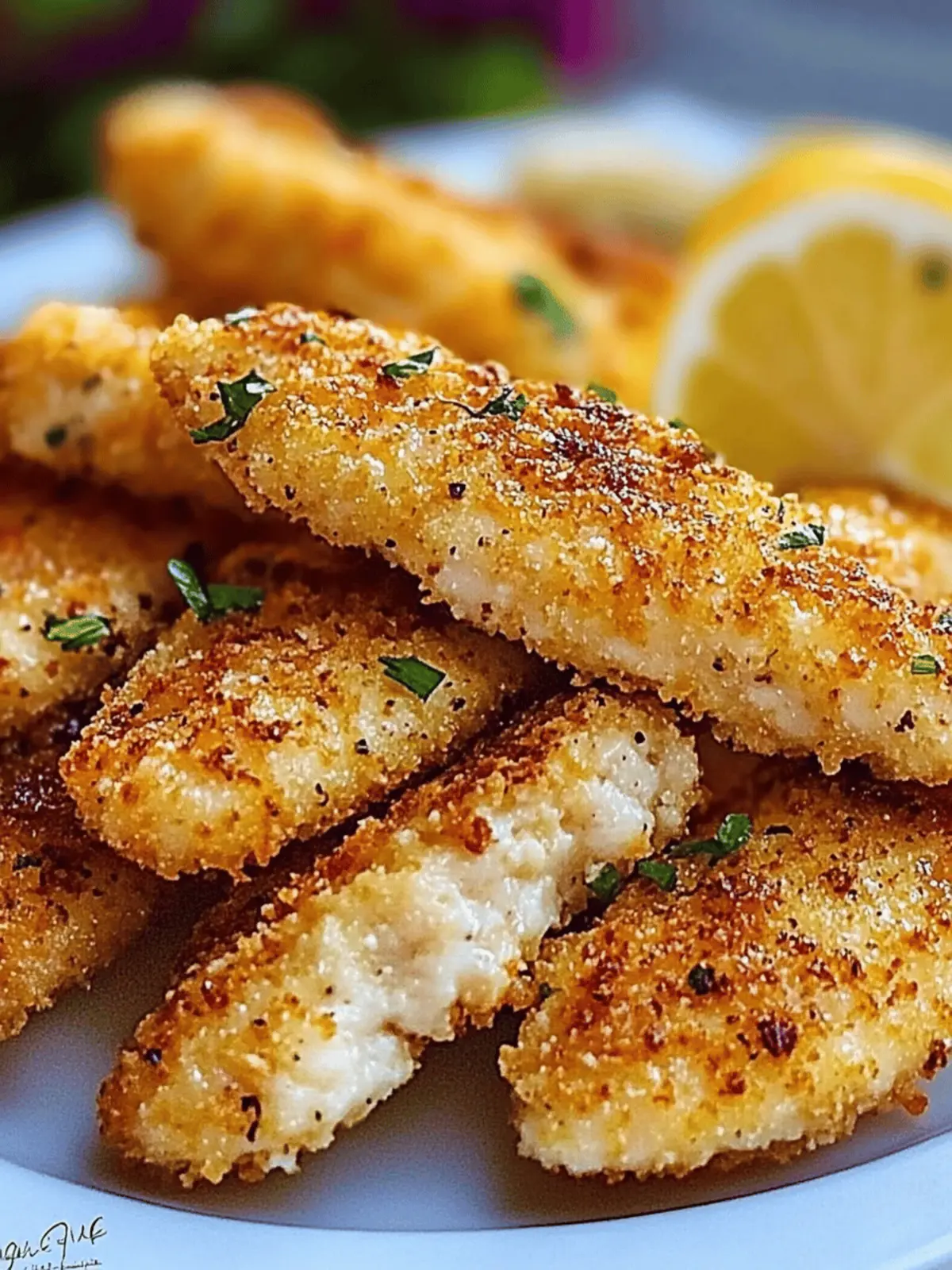 Crispy Lemon Garlic Parmesan Chicken Tenders in 30 Minutes
