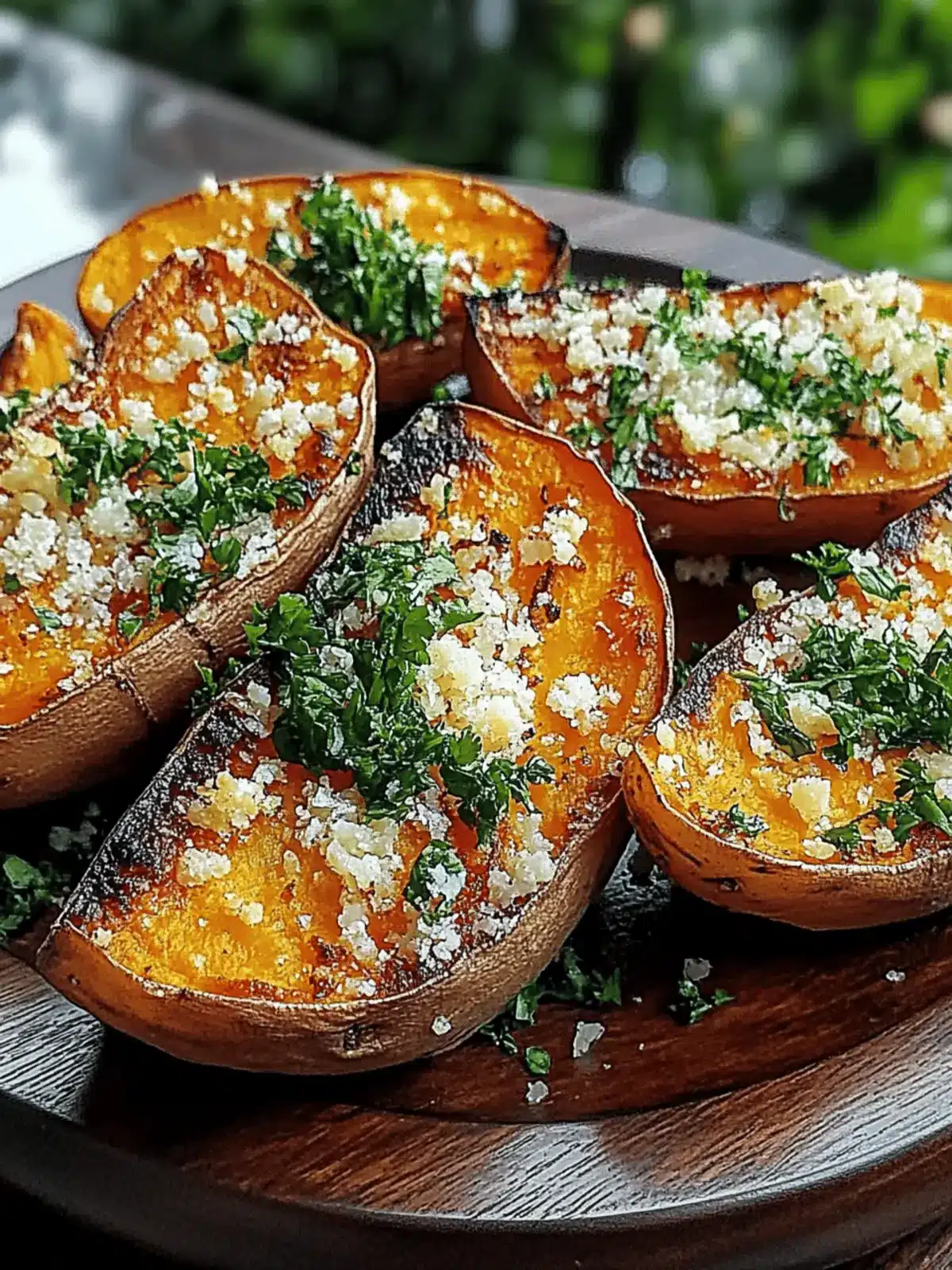 Crispy Garlic Parmesan Sweet Potato Wedges You’ll Crave