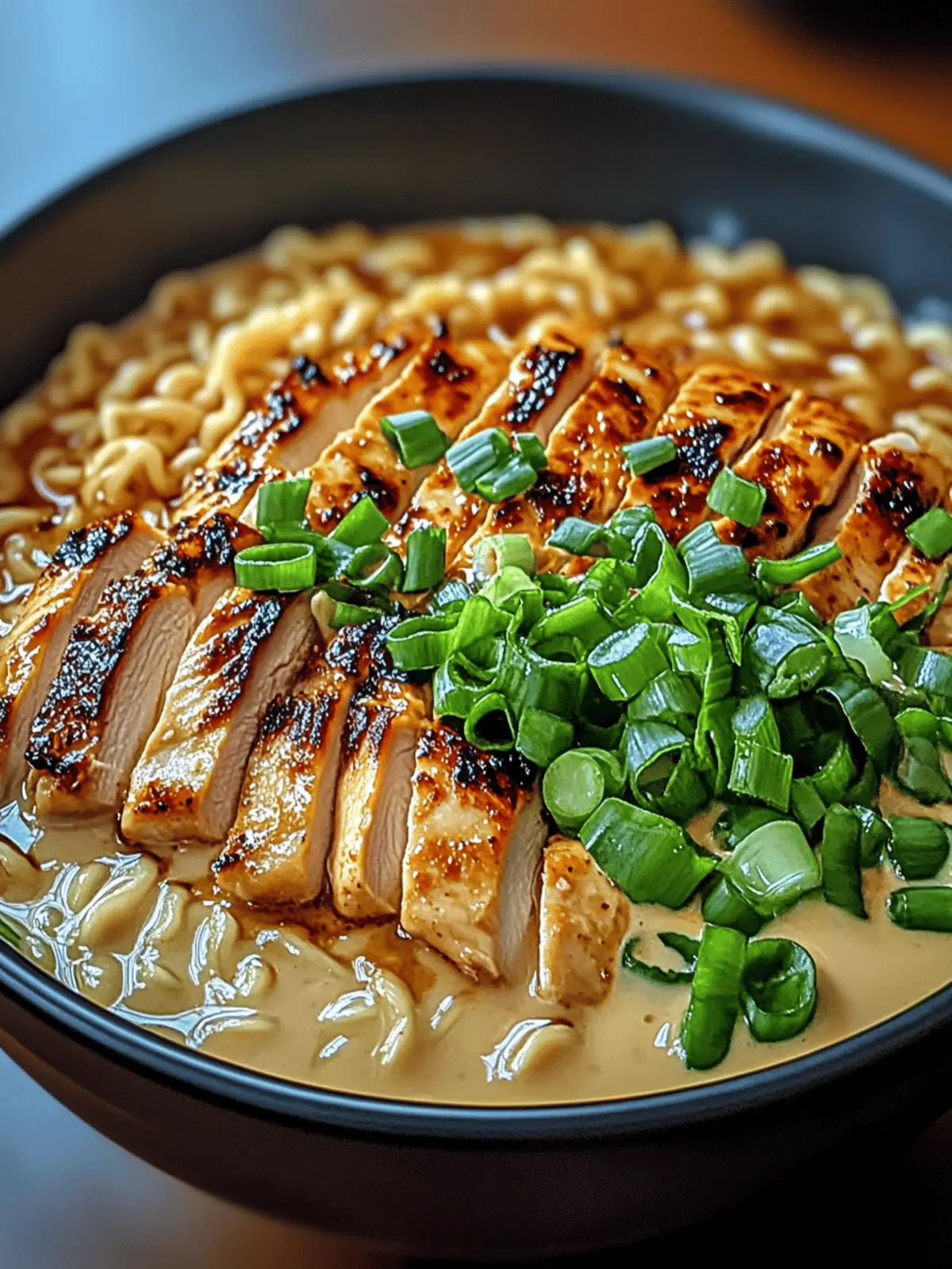 Fiery Chicken Ramen with Creamy Garlic Sauce