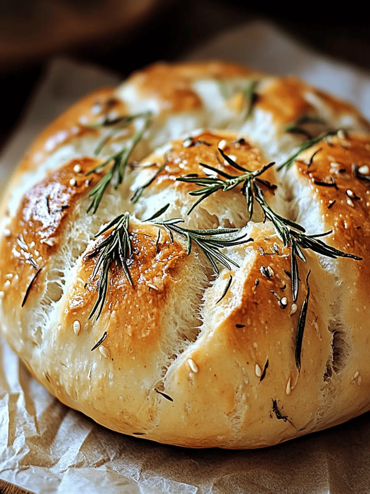 Garlic Rosemary Artisan Bread