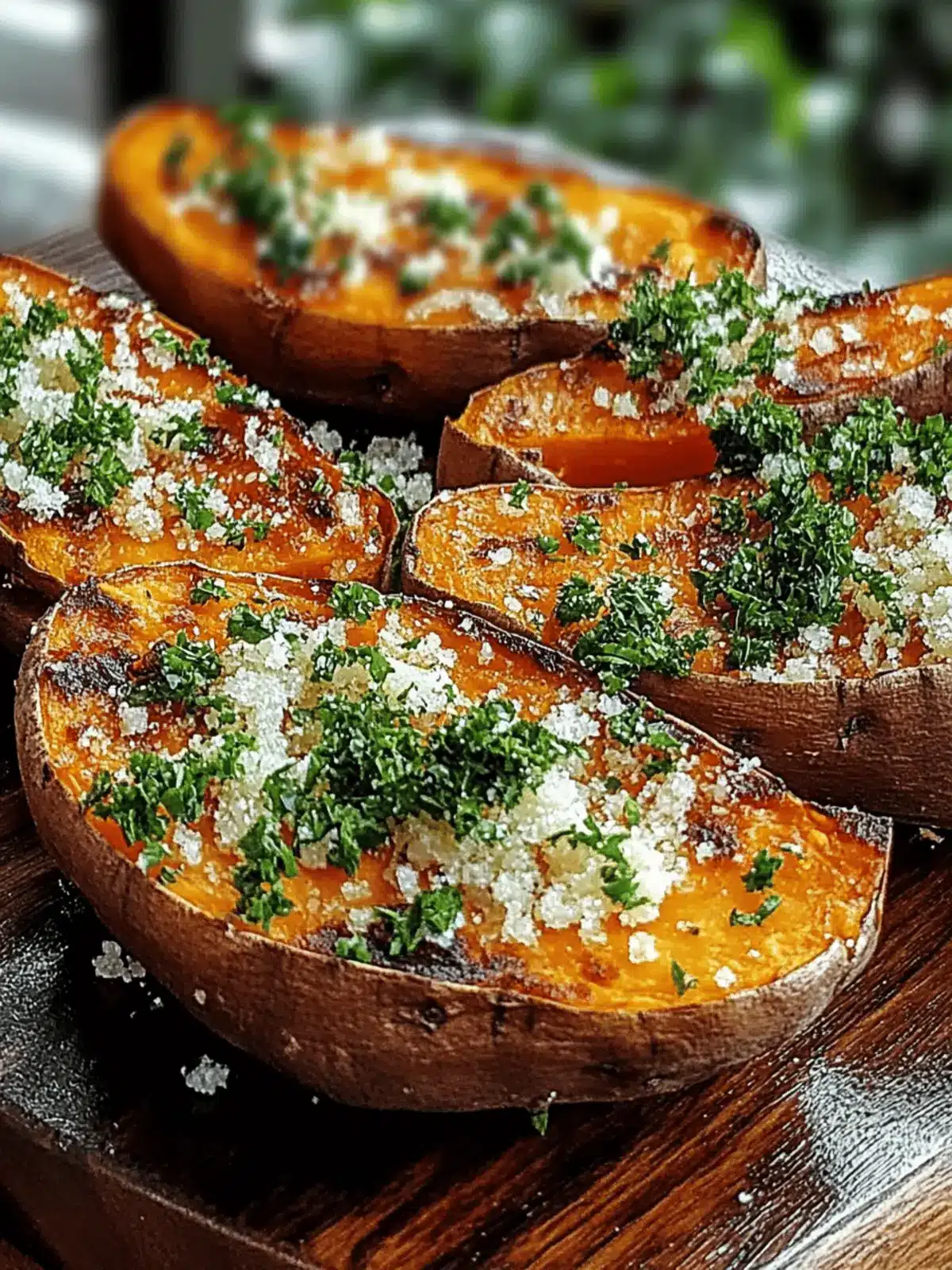Crispy Garlic Parmesan Sweet Potato Wedges You’ll Crave