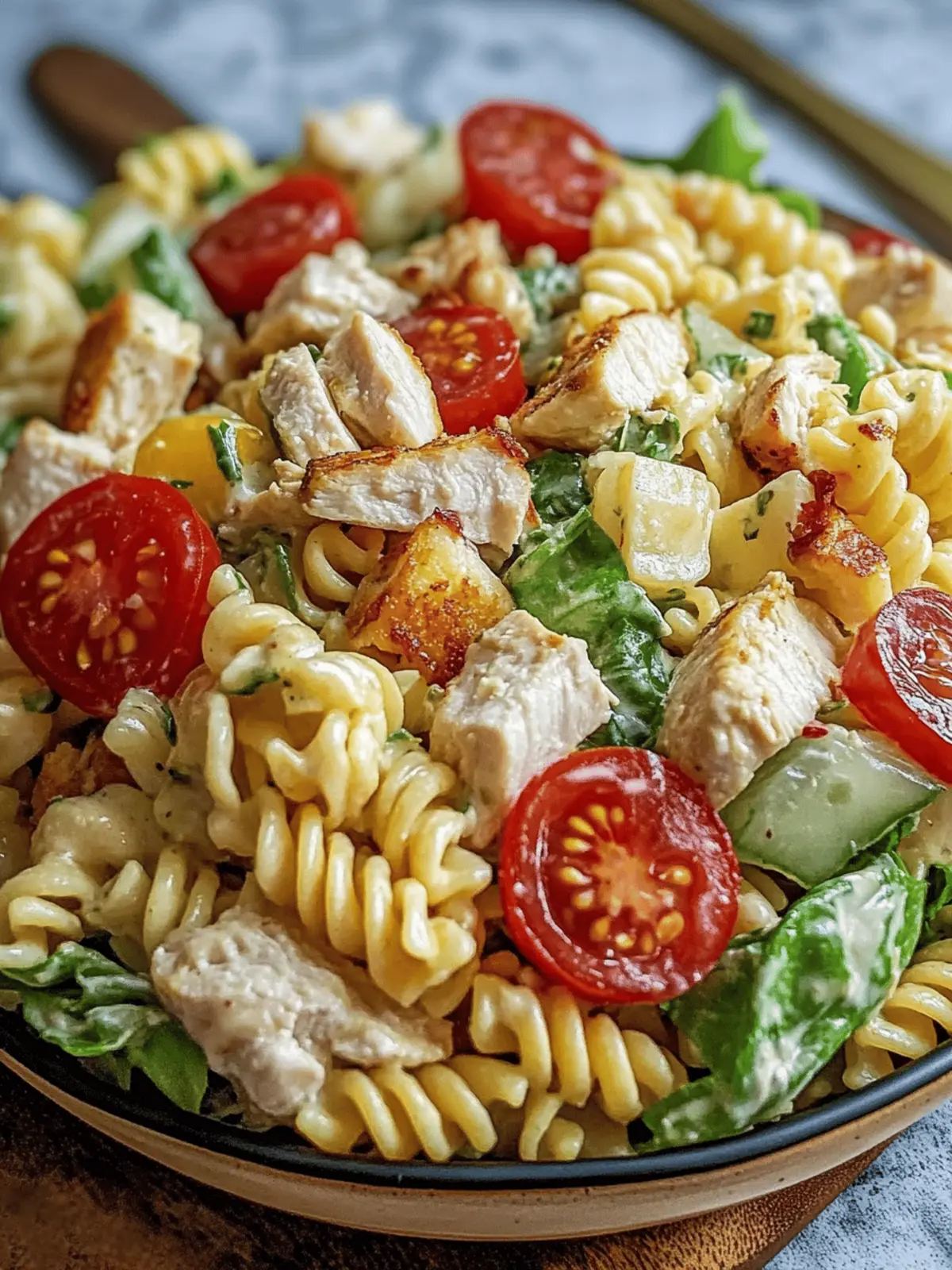 Easy Chicken Club Pasta Salad