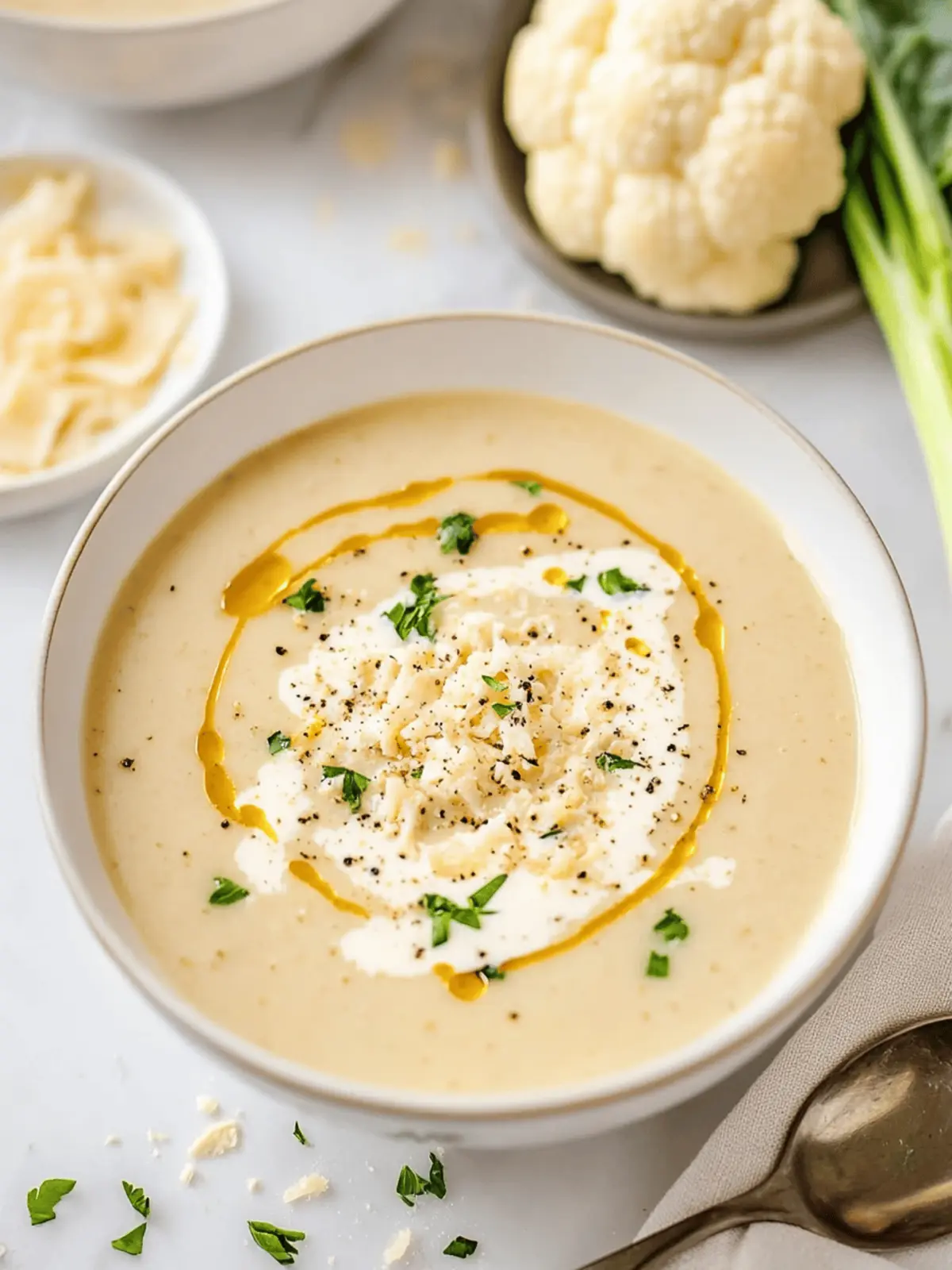 Keto Cauliflower Soup with Cream Cheese
